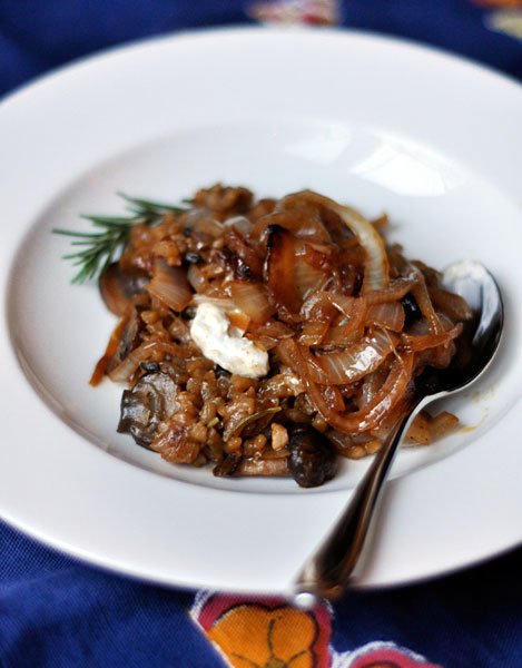 Mushroom and Caramelized Onion Risotto