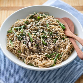 Miso-Roasted Asparagus Soba Noodle Salad